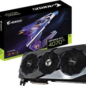 Gigabyte AORUS GeForce RTX 4070 Ti Elite 12G Graphics Card, 3X WINDFORCE Fans, 12GB 192-bit GDDR6X, GV-N407TAORUS E-12GD Video Card